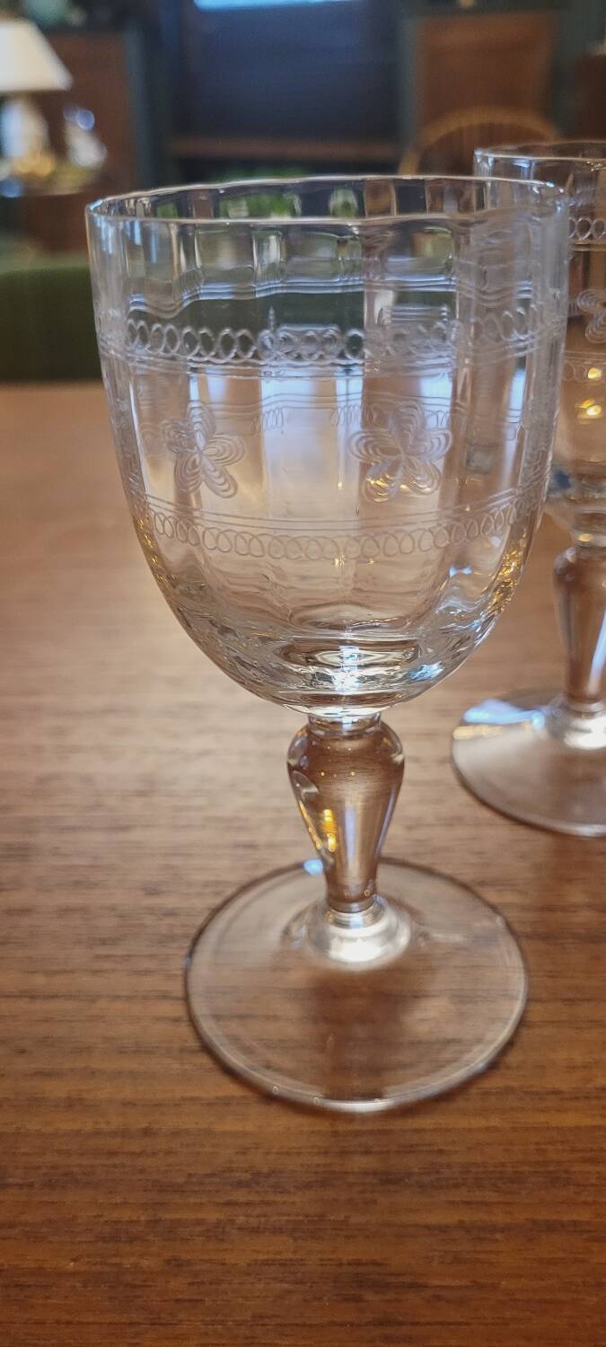 Late 19th century stemmed glasses