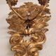 Louis XVI wall lamps Rocaille gilded carved wood antique mirror glass