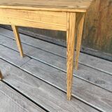 Raw wood side table