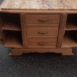 Low art deco sideboard in raw oak wood