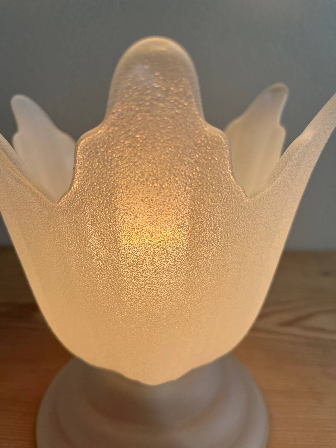 Vintage tulip glass flower lamp