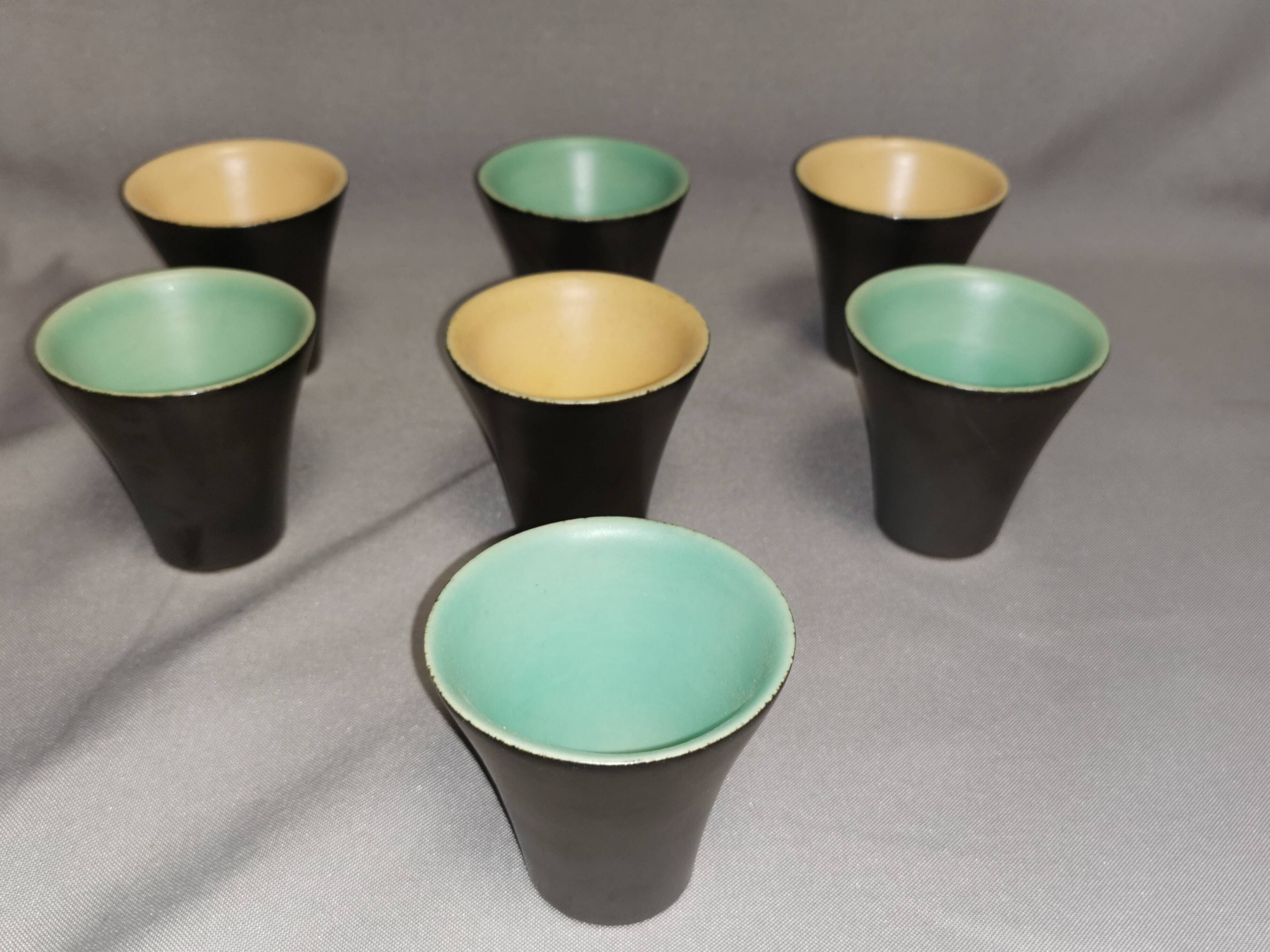 Set of 7 vintage coffee cups 50s 60s