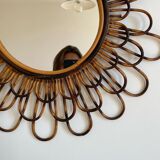 Rattan sun mirror