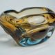 Brown and blue Sommerso ashtray by Seguso, Murano glass, Italy, 1970
