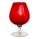 Red textured glass vase from the 60s 70s, Italy, Empoli
