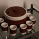 Punch set in ceramics - bowl & 11 cups - by Dümler & Breiden - Germany - 1960's