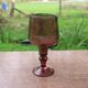 Large amethyst bubble glass candle holder on a stand – H27 cm
