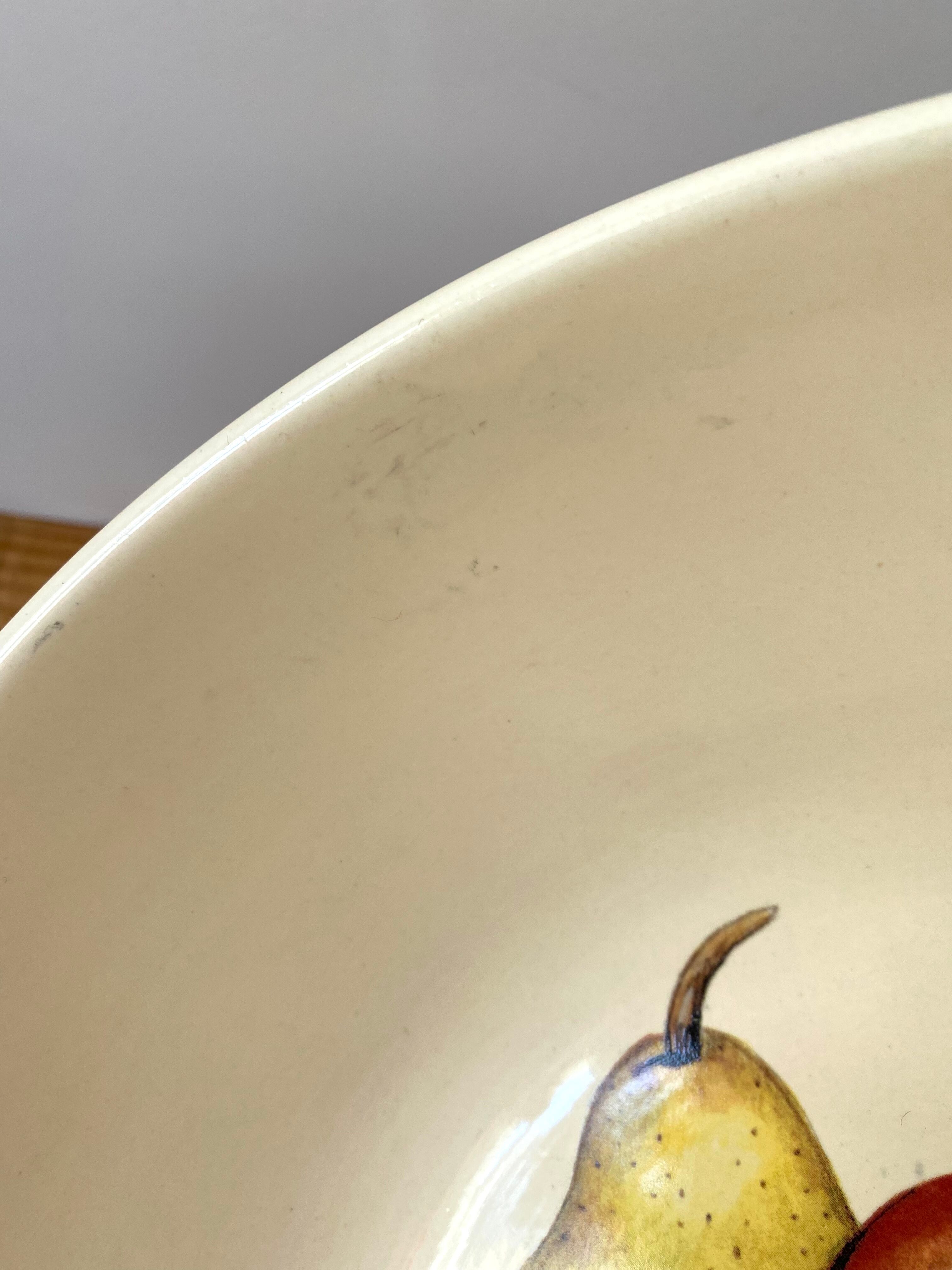 Ceramic salad bowl apples and pears Ter Steege Rÿssen vintage