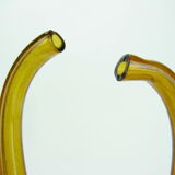 Rare pair of blown pitcher, with trace of pontil. Amber and bubbled glass. The beaks are very thin. 2