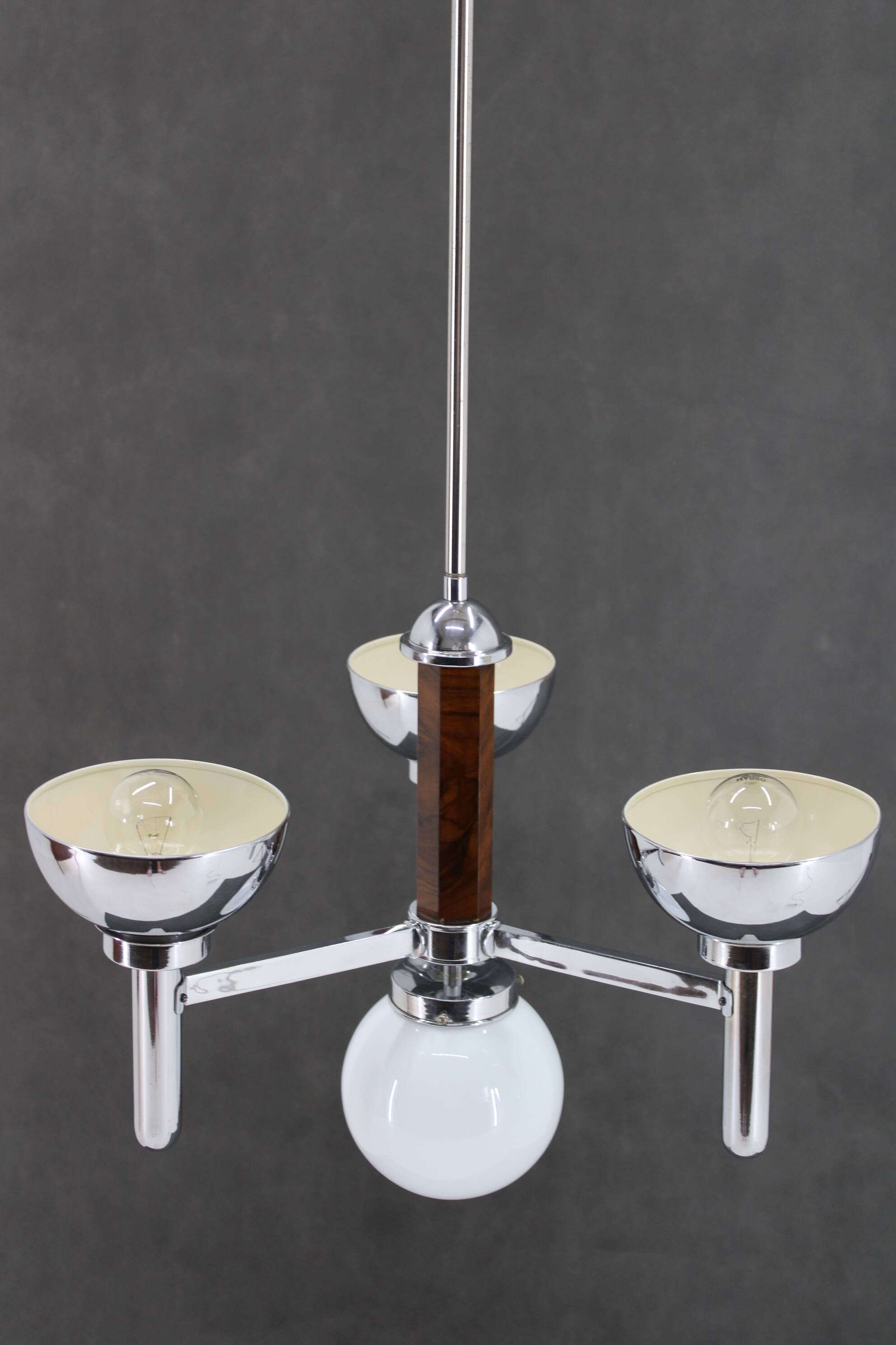 1930s Art Deco Chandelier, Czechoslovakia