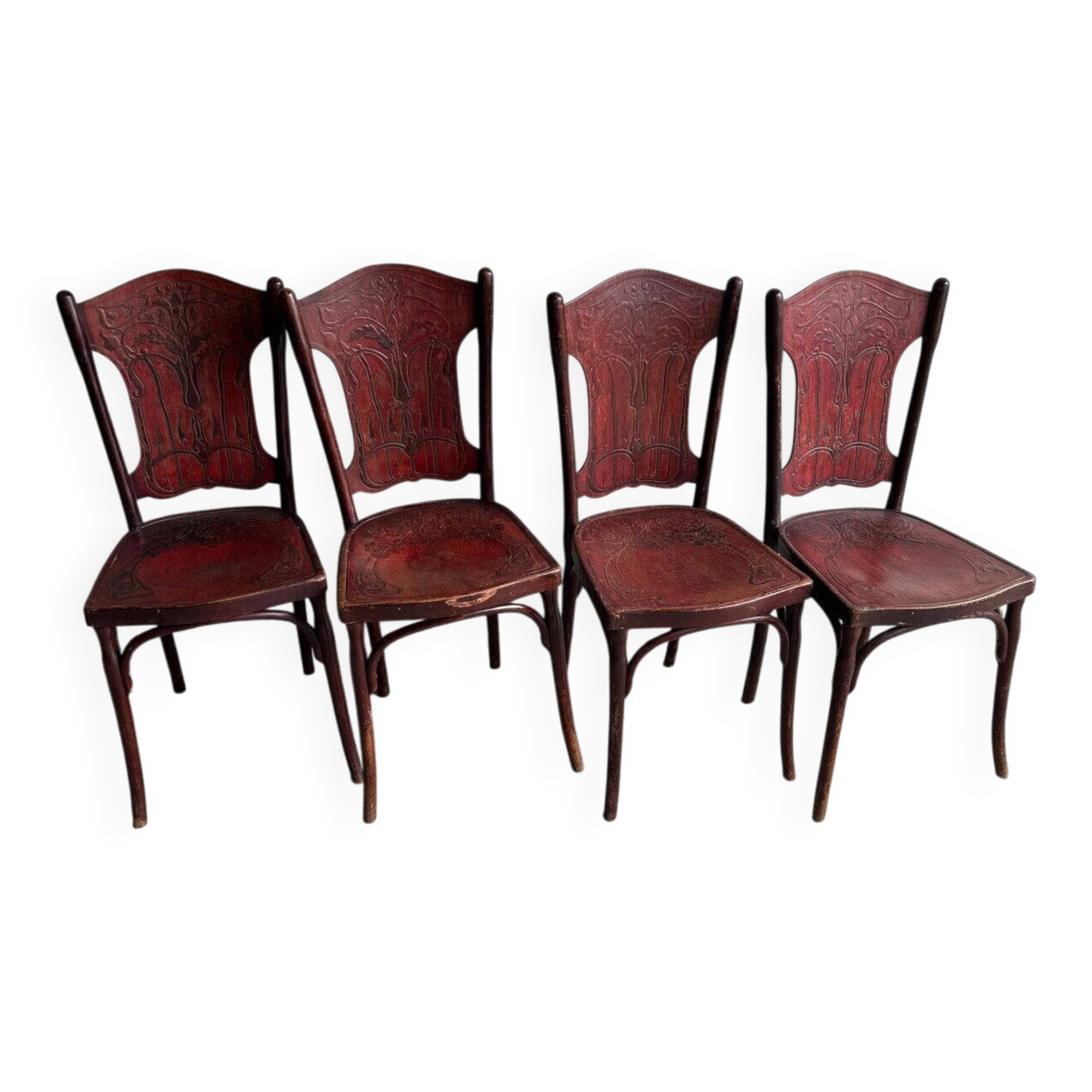 Set of 4 Art Nouveau chairs by Jacob & Josef Kohn (circa 1900)
