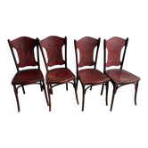 Set of 4 Art Nouveau chairs by Jacob & Josef Kohn (circa 1900)