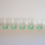 Set of 8 green glasses