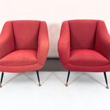 Mid-century pair of lounge chairs by Gigi Radice for Minotti, Italy 1950s