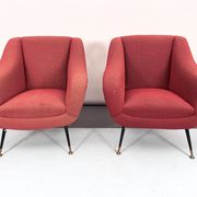 Mid-century pair of lounge chairs by Gigi Radice for Minotti, Italy 1950s