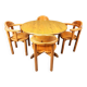 Rainer Daumiller pine wood dining set for Hirtshals Savvaerk - set of 4