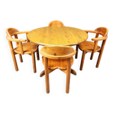 Rainer Daumiller pine wood dining set for Hirtshals Savvaerk - set of 4