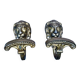 Paire de patères lion en laiton baroque