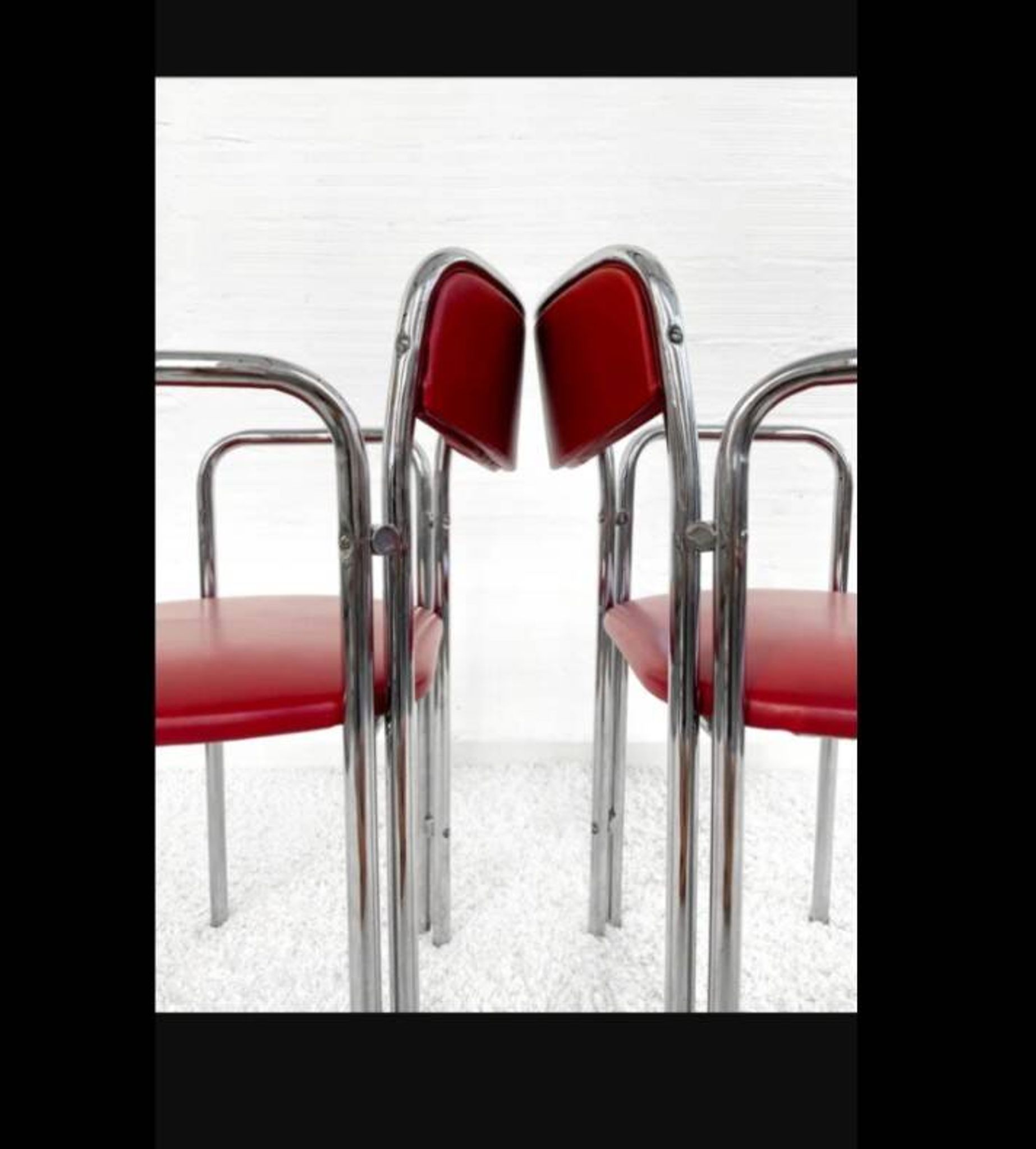 Ensemble de 4 chaises de salle à manger des années 50.