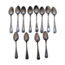 Set of 12 teaspoons in silver metal