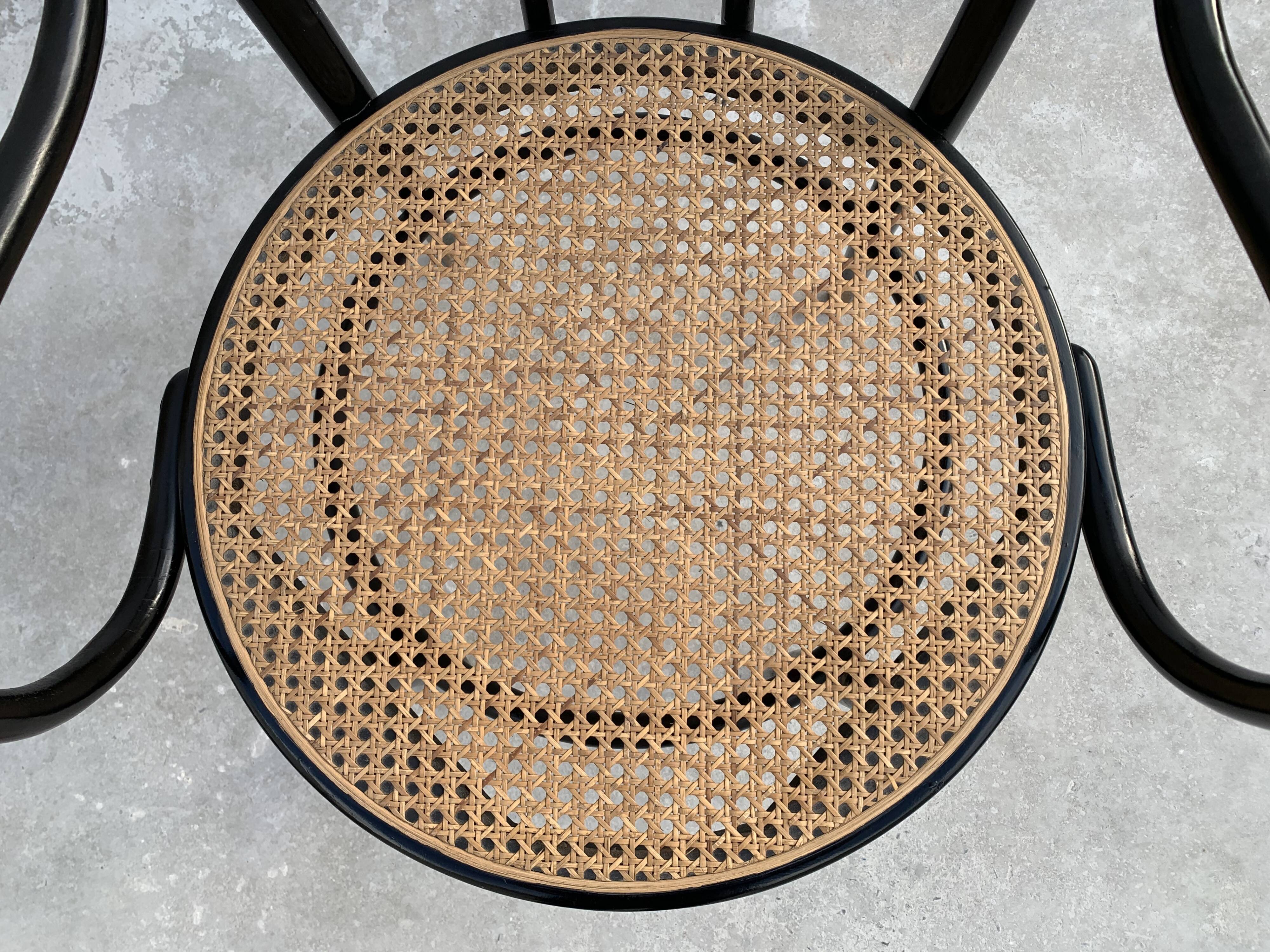 Tuna chair model 1018 in black curved wood and canning 1930