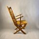 Folding armchair with woven seat – vintage French design