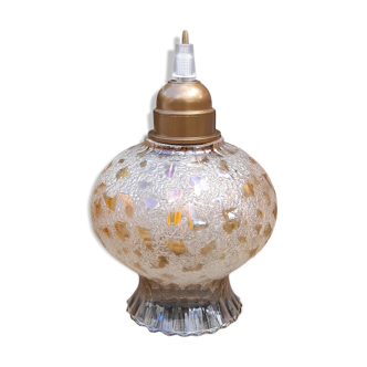 Walking lamp globe tulip amber, ochre, frosted and transparent, 1950s