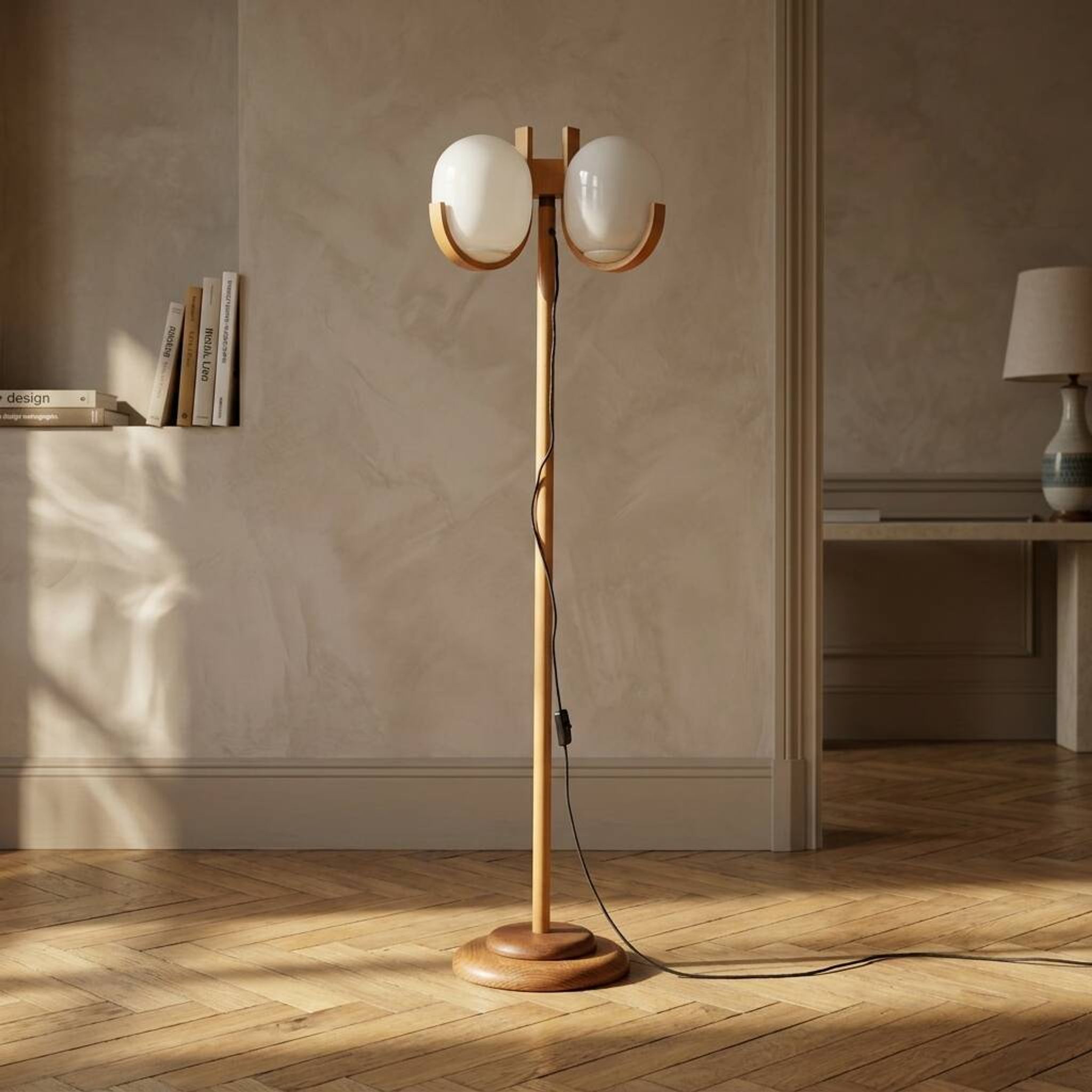 Lampe de sol de l'âge atomique, éclairage d'hôtel vintage, Tchécoslovaquie années 1970
