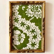 Golden wooden frame with domino paper Antoinette Poisson 96C "Oratorio"