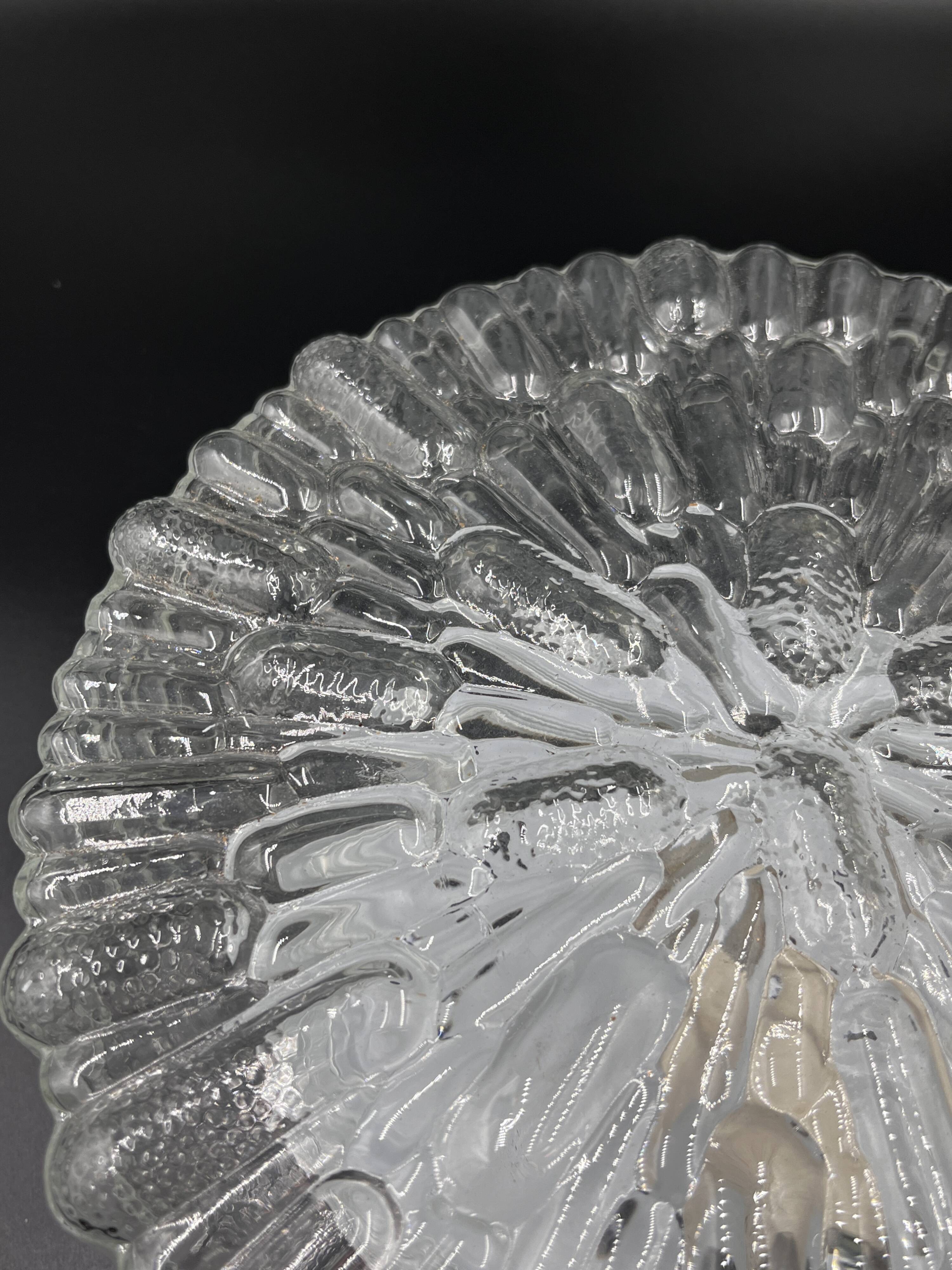 Massive molded glass ceiling light