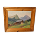 Tableau de montagne huile sur carton " Le Tenneverge et La pointe de Sans Bet "