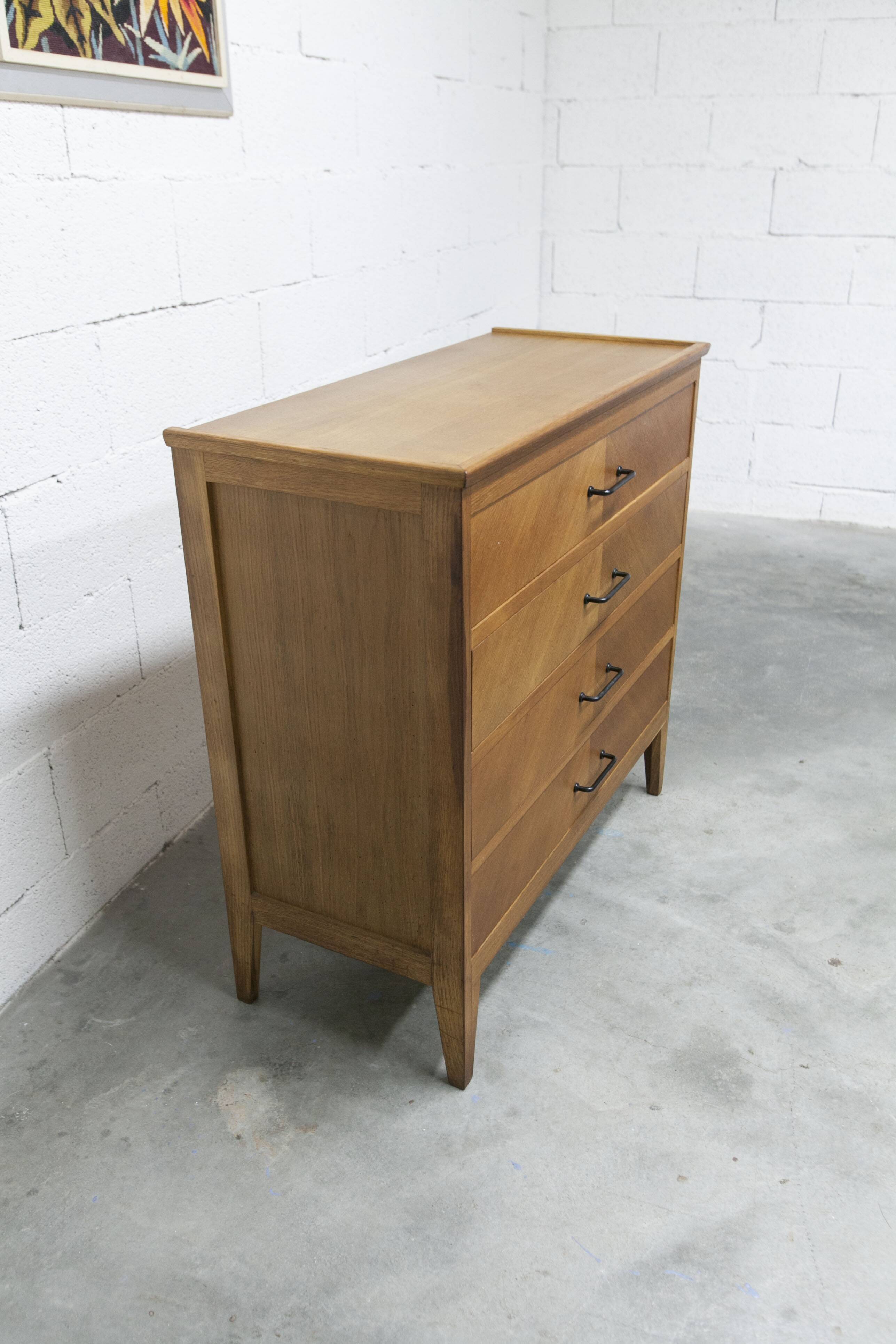 Scandinavian chest of drawers 1960 light oak clean and solid