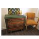 Commode vintage 4 tiroirs verte et bois
