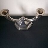 Art Deco silver metal candle holder - candlestick