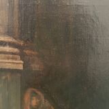 Tableau ancien La mendiante de G. De Saint Jean, XIXe
