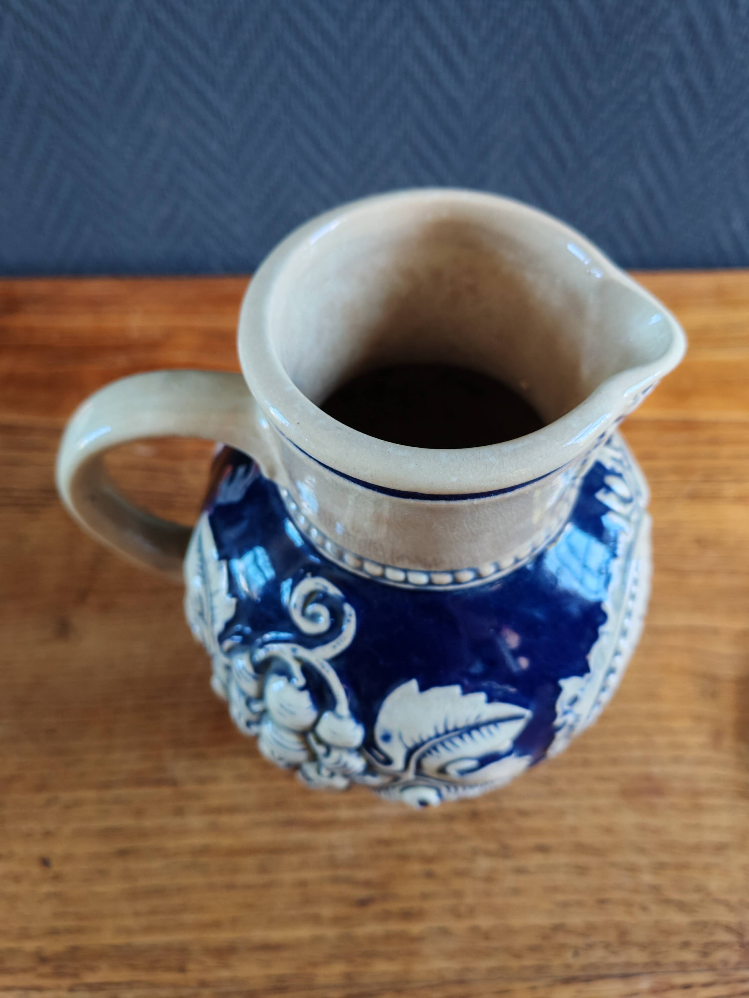 Old Stoneware Wine Jug from Westerwald, Germany