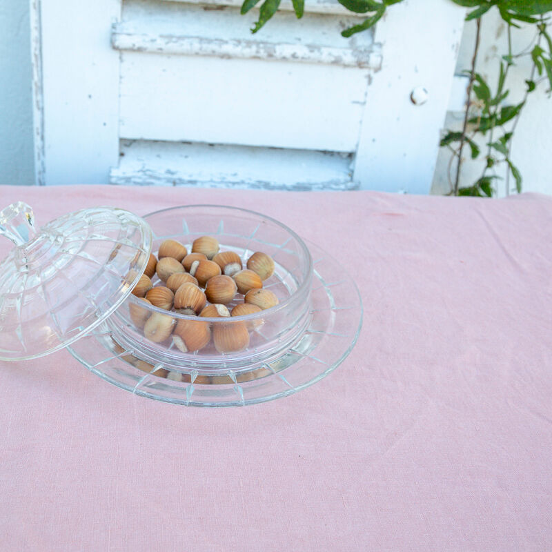 Round glass table butter maker