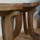 Pair of ancient Ethiopian tripod stools made of monoxyle wood.