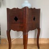 St Louis XV bedside table, 19th century, in solid walnut