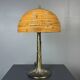 Mid-Century Pencil Reed Rattan Bamboo and Brass Table Lamp, 1970s