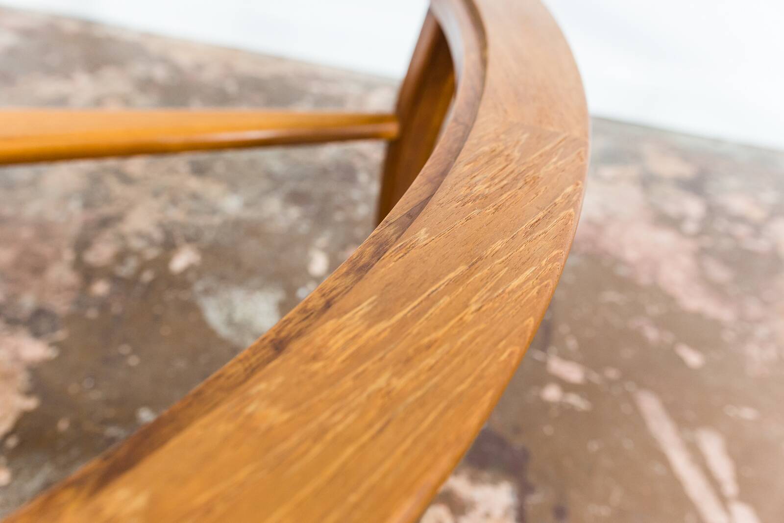 Scandinavian Teak Round with Glass Top Coffee Table 1960's.