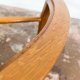 Scandinavian Teak Round with Glass Top Coffee Table 1960's.