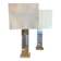Pair of Plexiglass & Brushed Steel Lamps, Charles Hollis Jones, 1970s