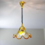 Lumière suspendue à abattant en verre de Murano