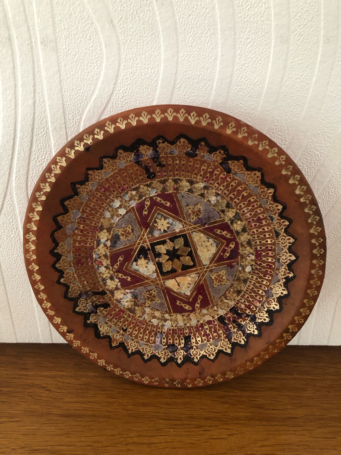 2 assiettes décoratives terre cuite décor marocain faites à la main