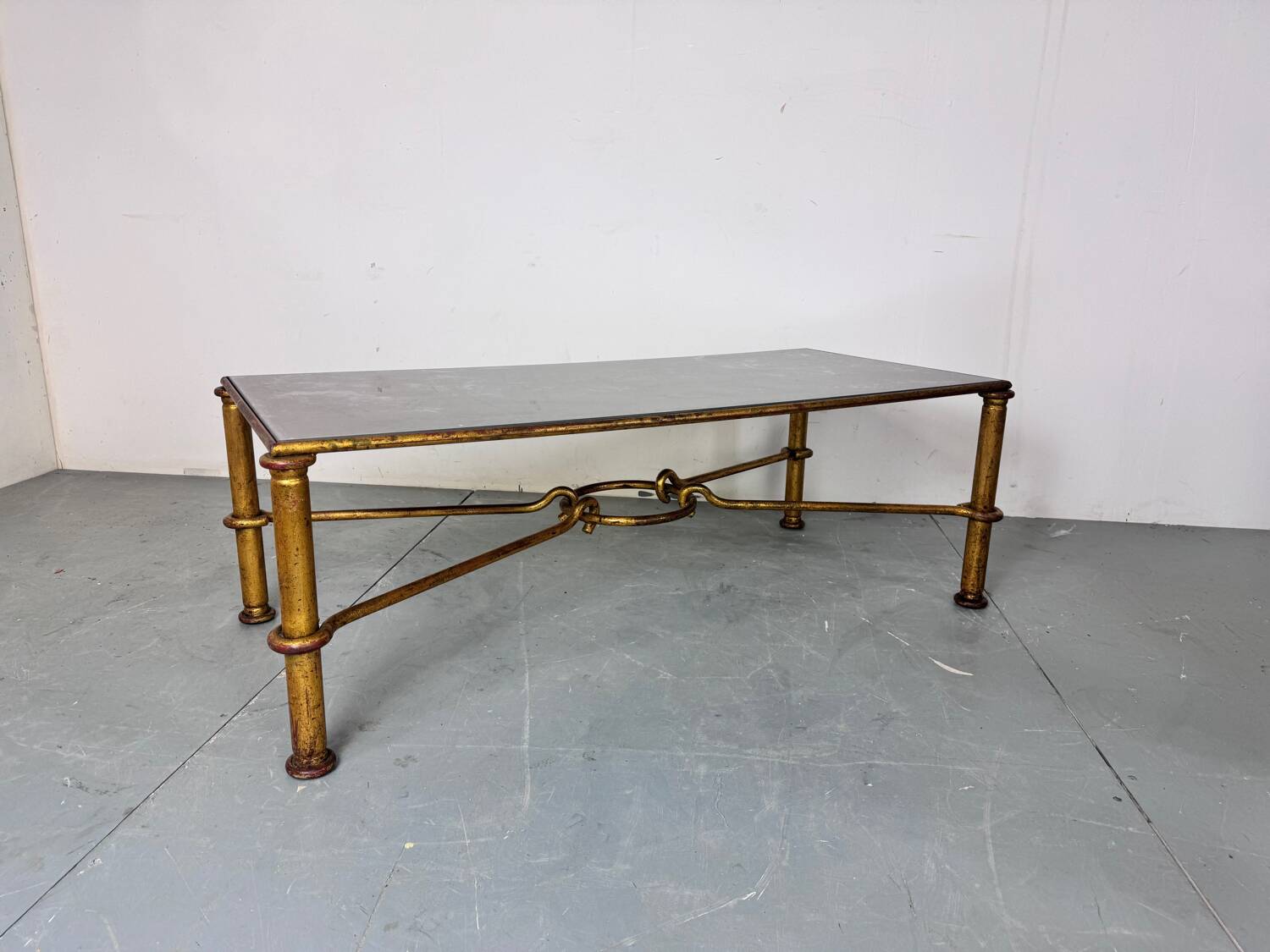 Gilded Regency coffee table by Giovani Banci for Hermès, Italy, 1970s
