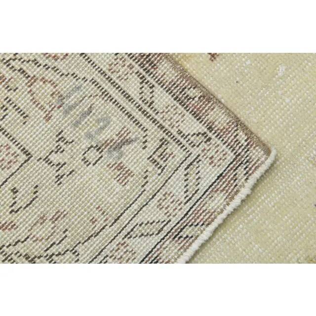1970s Vintage Turkish Oushak Handmade Wool Cotton Beige Area Rug 186x306