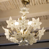 Murano and brass glass flowers