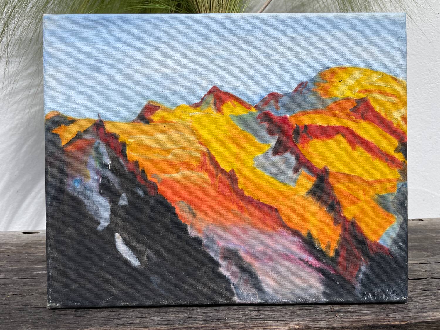 Sunny mountain painting
