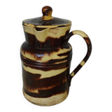 Pichet ancien en faïence française avec couvercle de Dieulefit